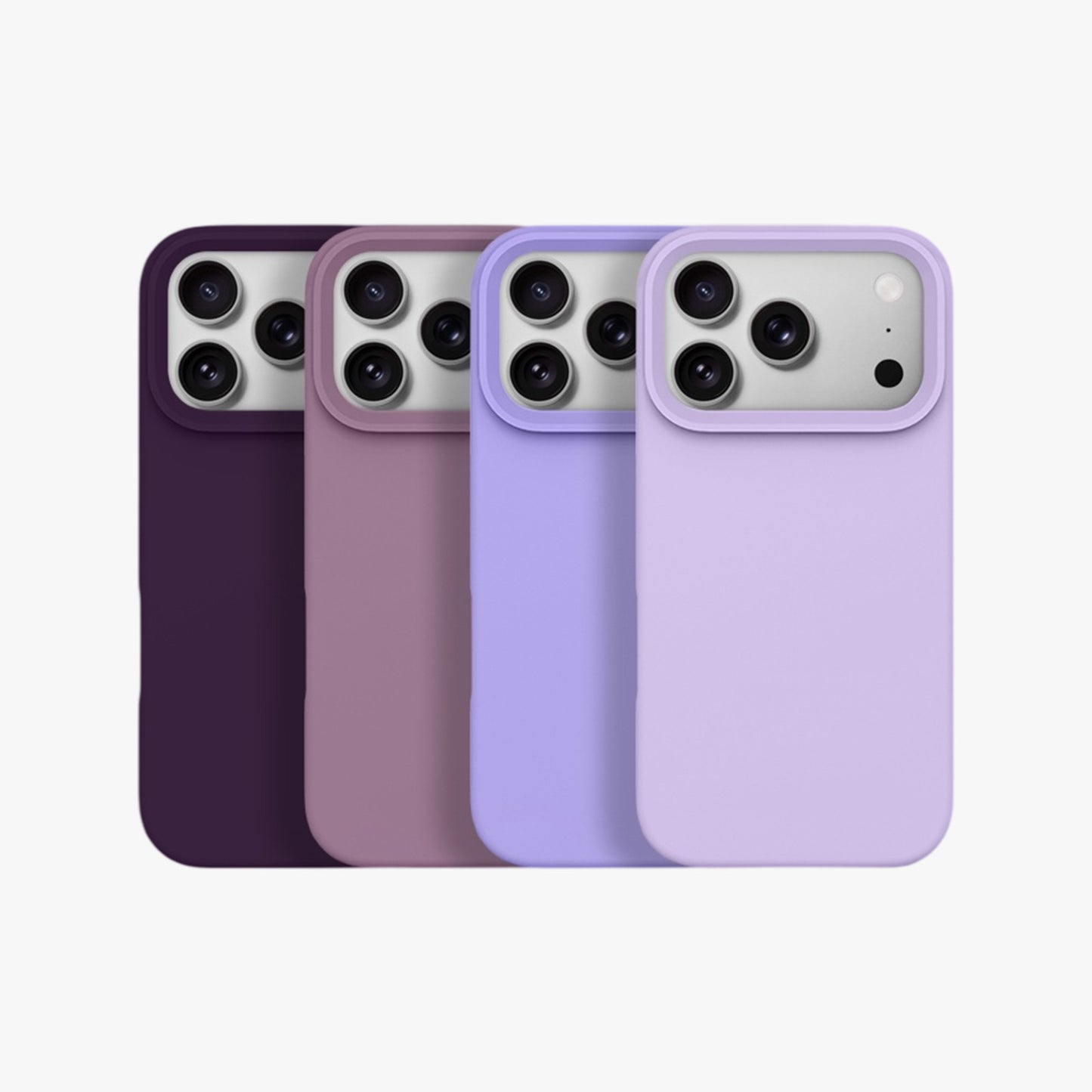 Magnetic Phone Case | Light Purple Silicone Liquid Solid Color - Open Camera
