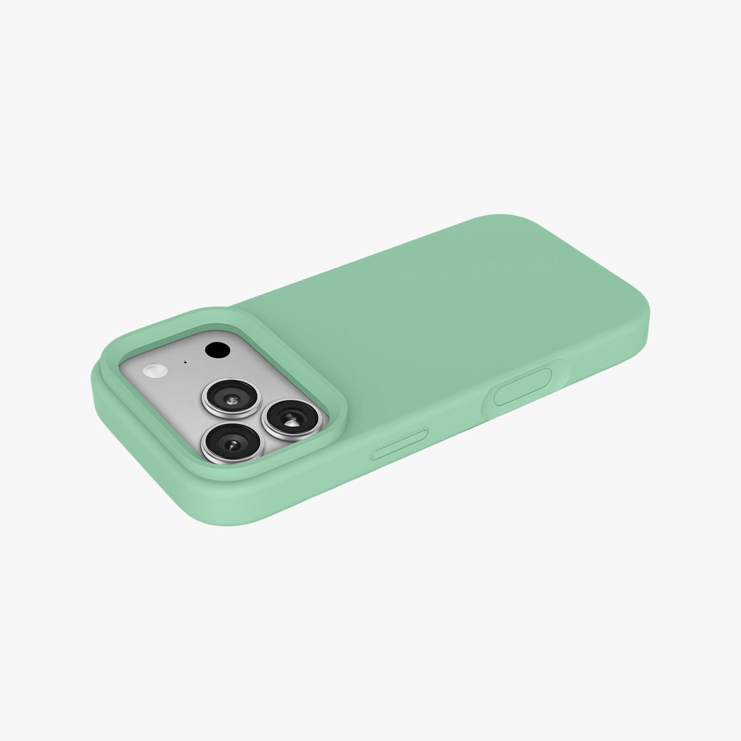 Magnetic Phone Case | Matcha Green Silicone Liquid Solid Color - Open Camera