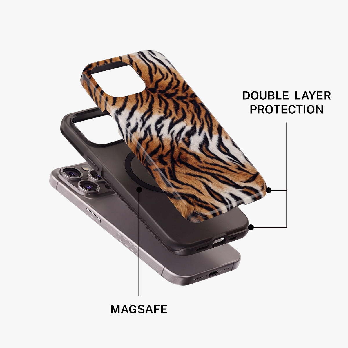 Magnetic Phone Case | Tiger Stripes Fur Animal Print Wild