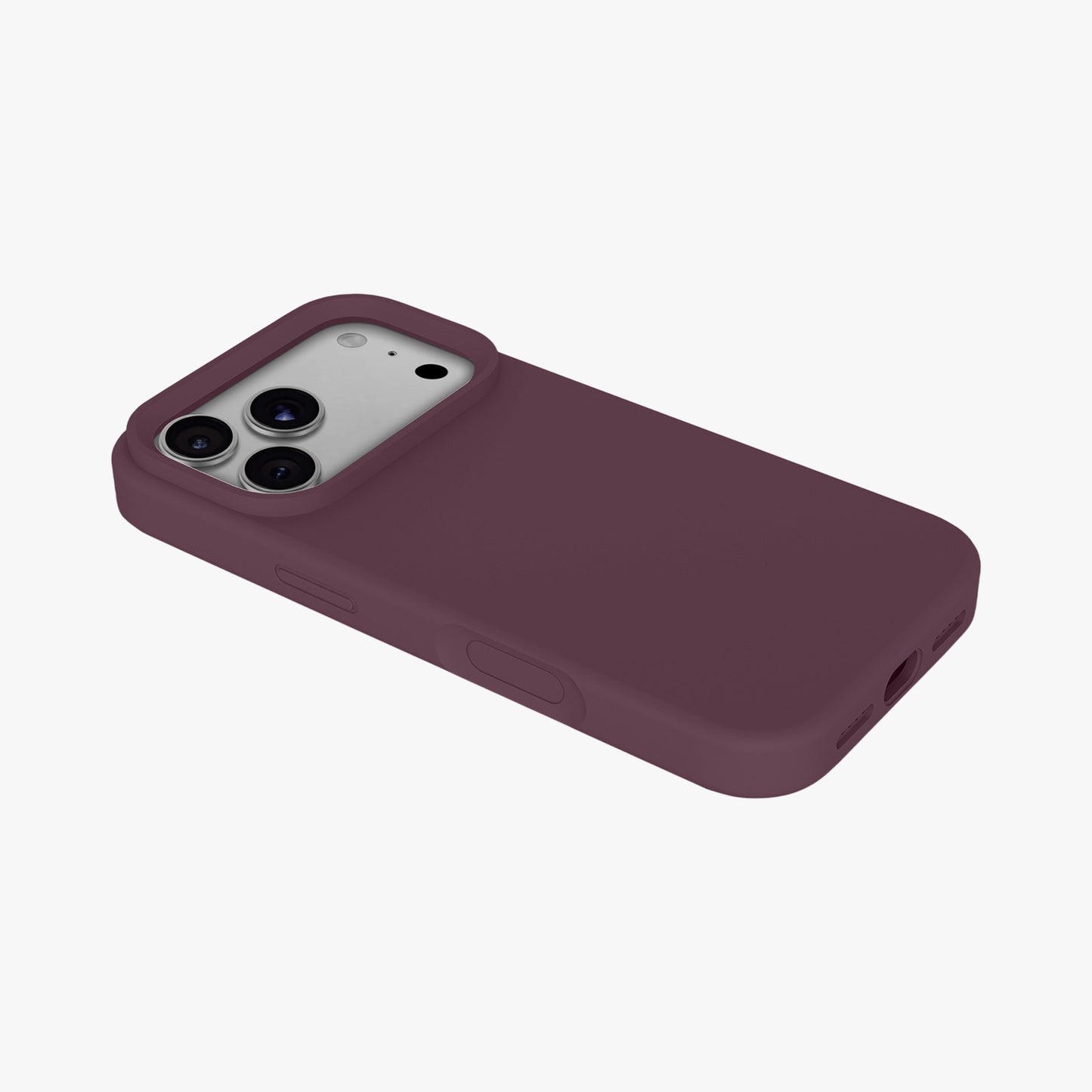 Magnetic Phone Case | Burgundy Silicone Liquid Solid Color - Open Camera