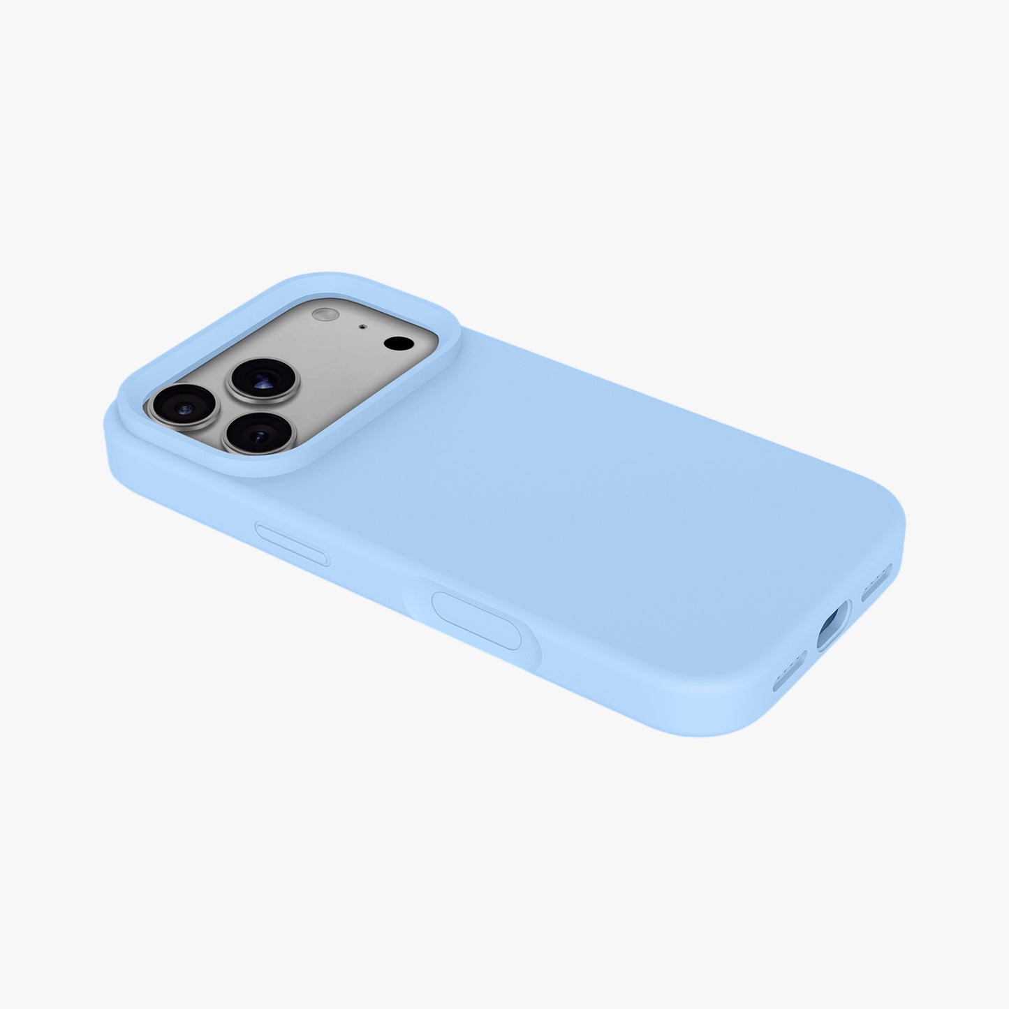 Magnetic Phone Case | Ice Blue Silicone Liquid Solid Color - Open Camera