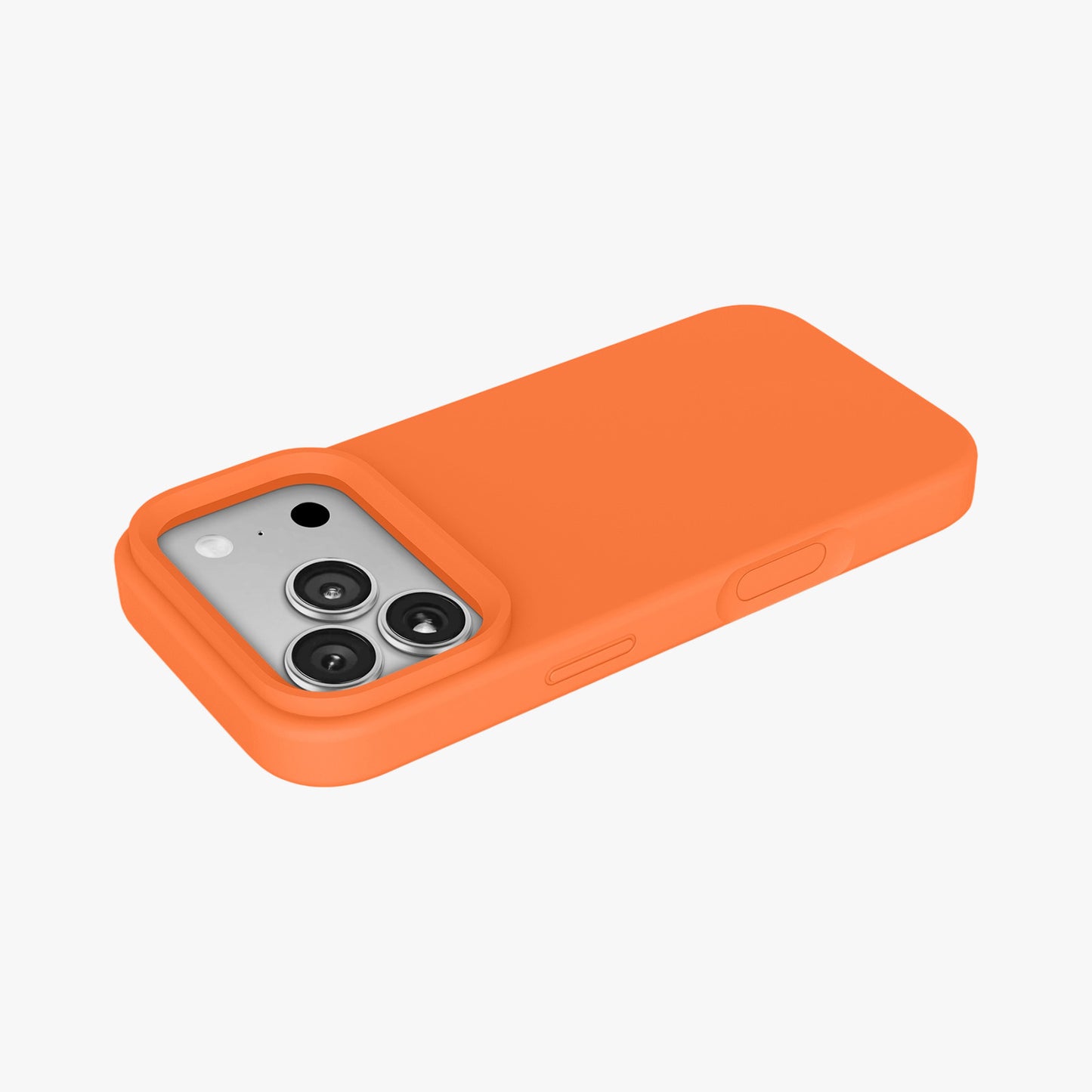 Magnetic Phone Case | Vibrant Orange Silicone Liquid Solid Color - Open Camera
