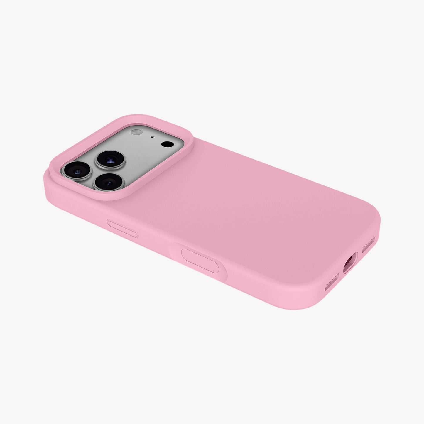 Magnetic Phone Case | Rose Pink Silicone Liquid Solid Color - Open Camera