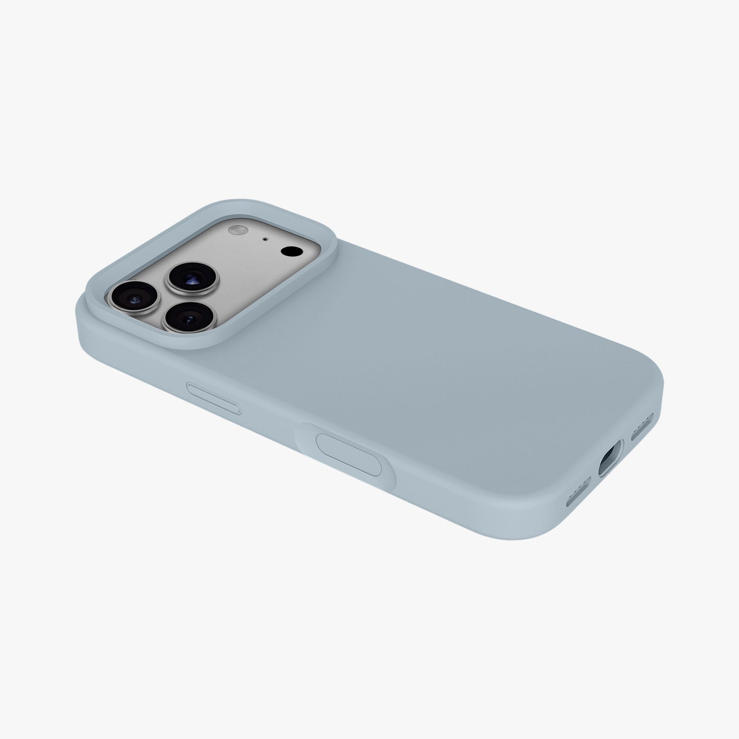 Magnetic Phone Case | Slate Blue Silicone Liquid Solid Color - Open Camera