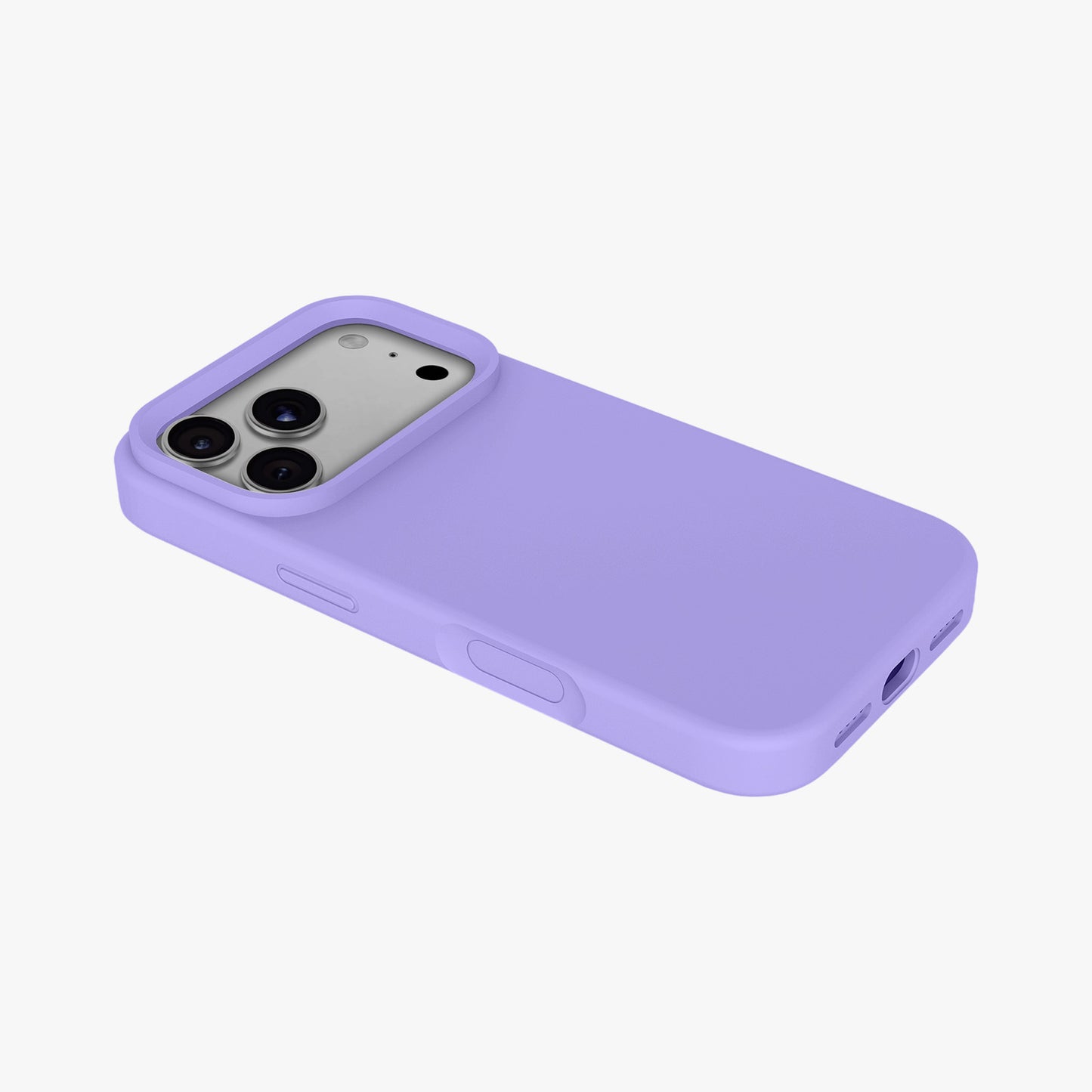 Magnetic Phone Case | Light Purple Silicone Liquid Solid Color - Open Camera