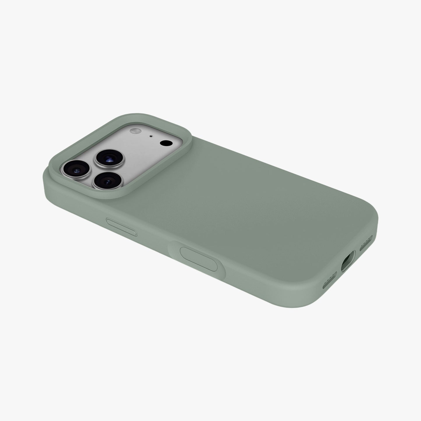 Magnetic Phone Case | Sage Green Silicone Liquid Solid Color - Open Camera