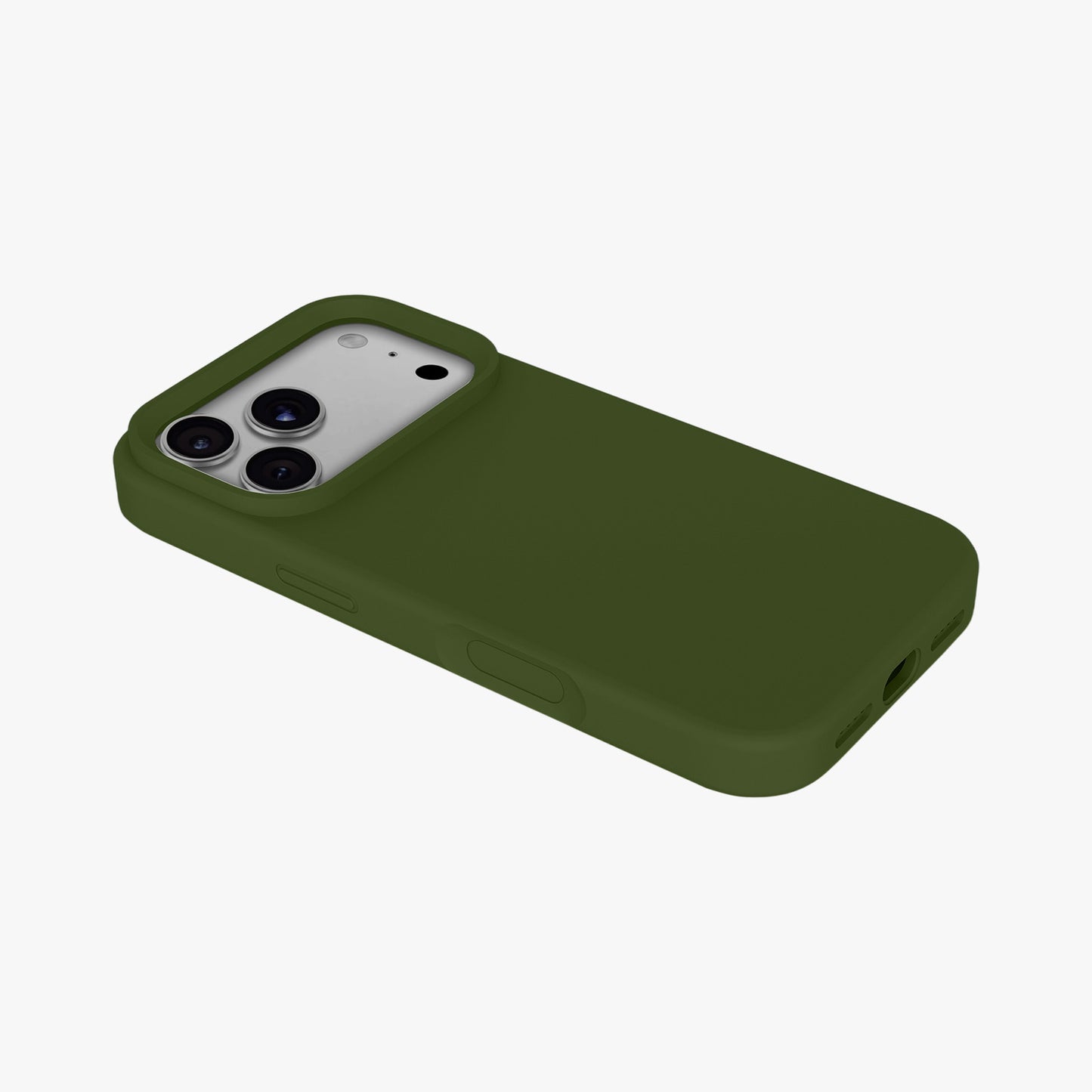 Magnetic Phone Case | Olive Green Silicone Liquid Solid Color - Open Camera