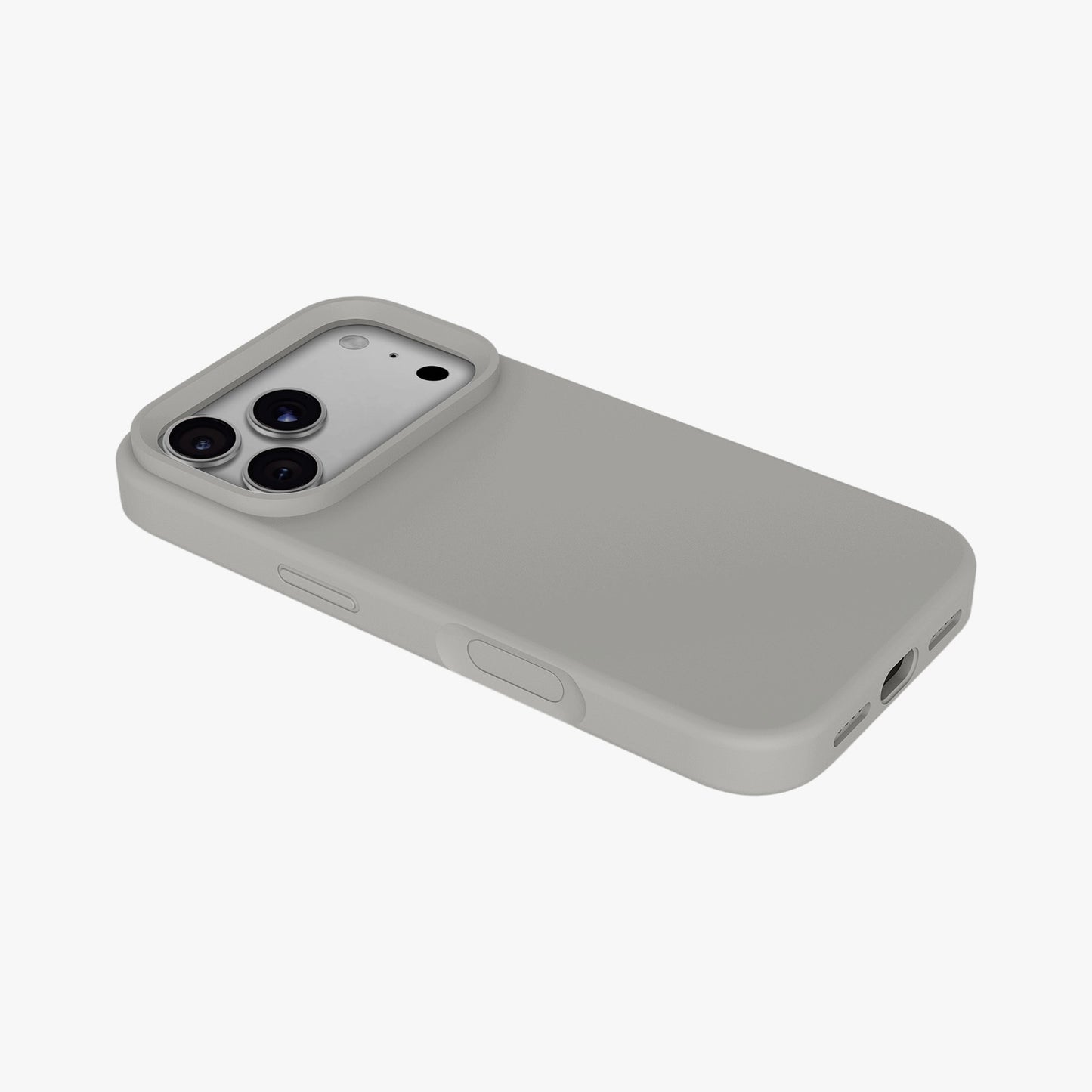 Magnetic Phone Case | Stone Gray Silicone Liquid Solid Color - Open Camera