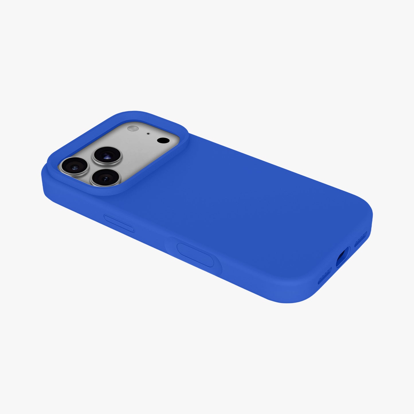 Magnetic Phone Case | Royal Blue Silicone Liquid Solid Color - Open Camera