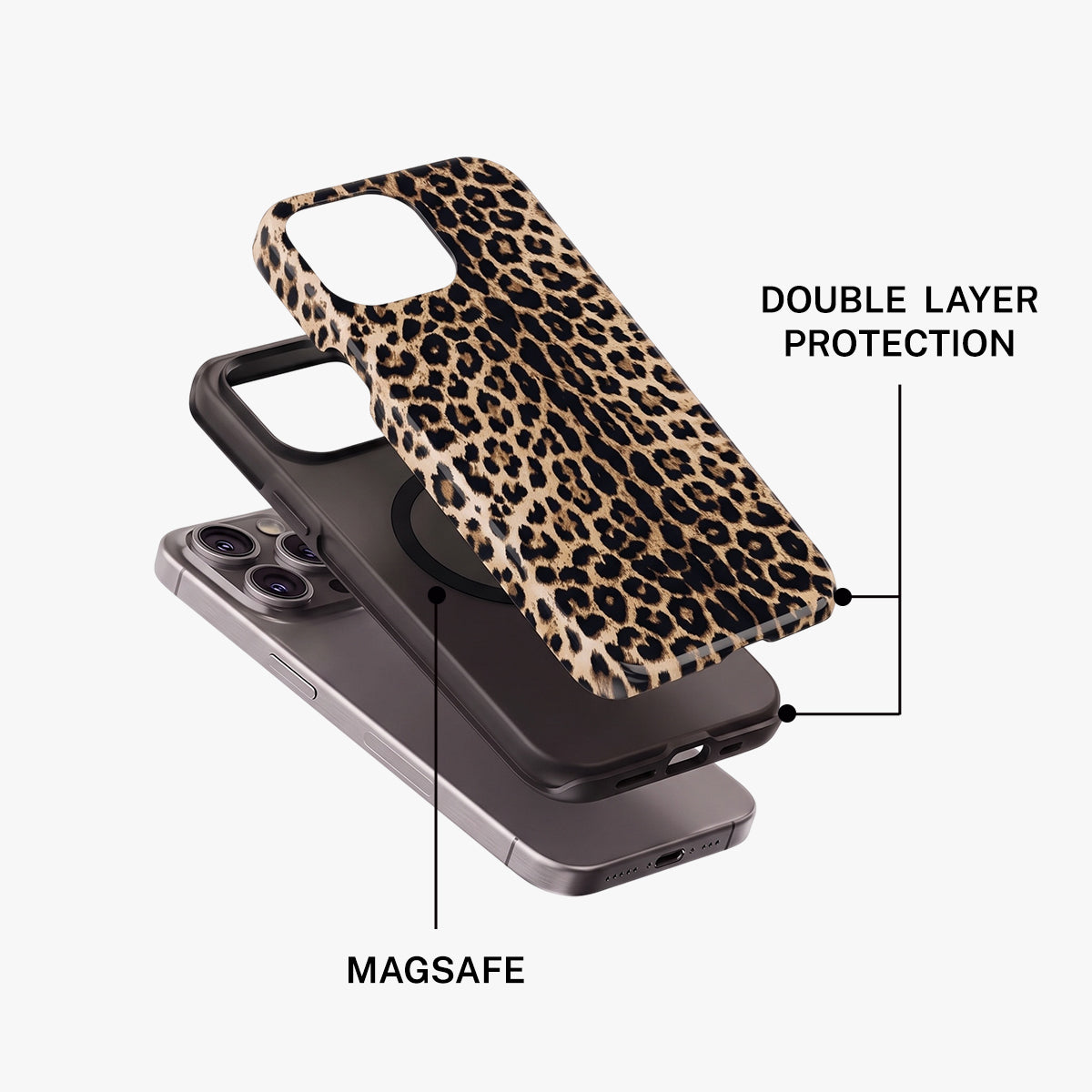 Magnetic Phone Case | Leopard Print Pattern