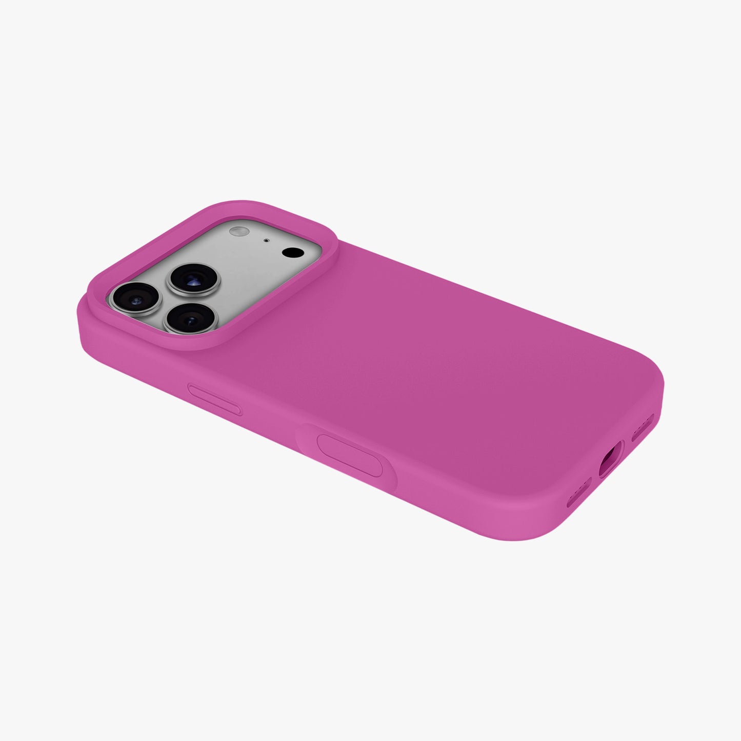 Magnetic Phone Case | Magenta Silicone Liquid Solid Color - Open Camera