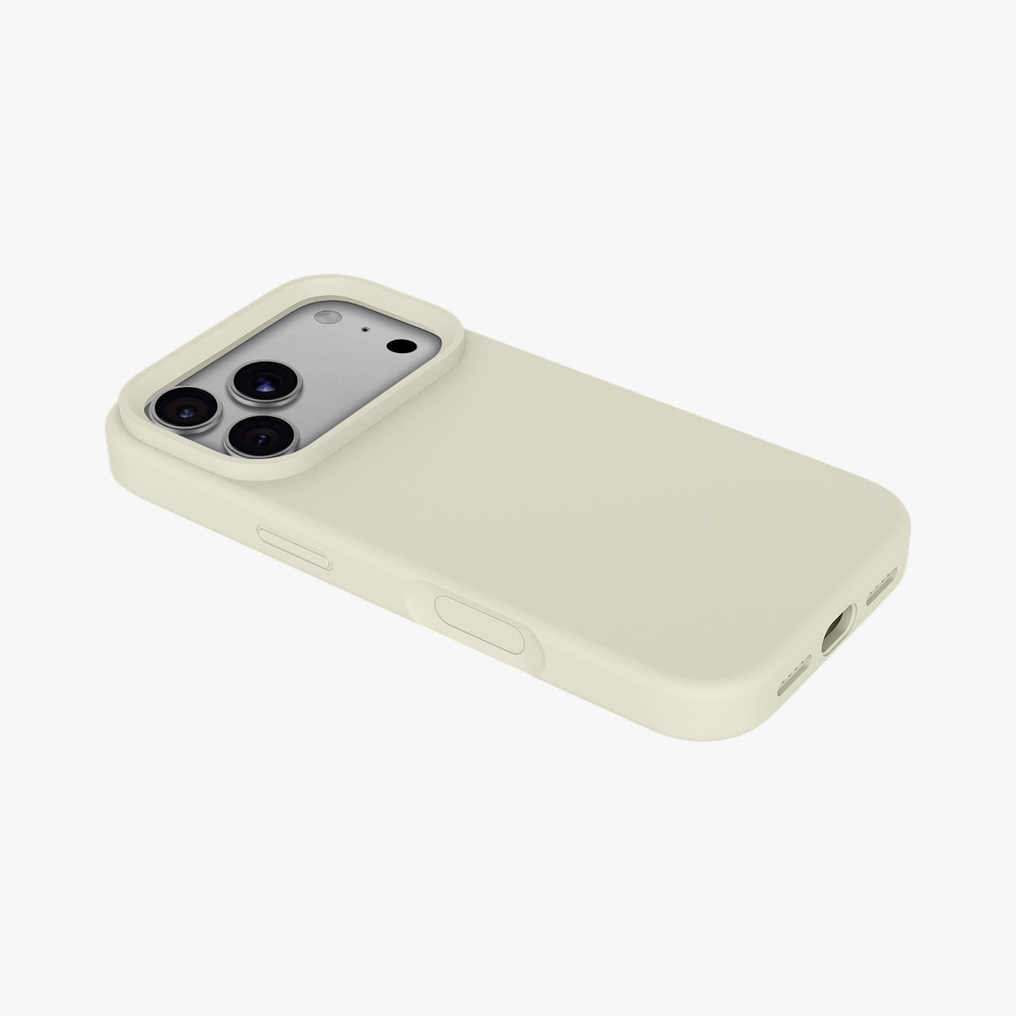 Magnetic Phone Case | Antique White Silicone Liquid Solid Color - Open Camera