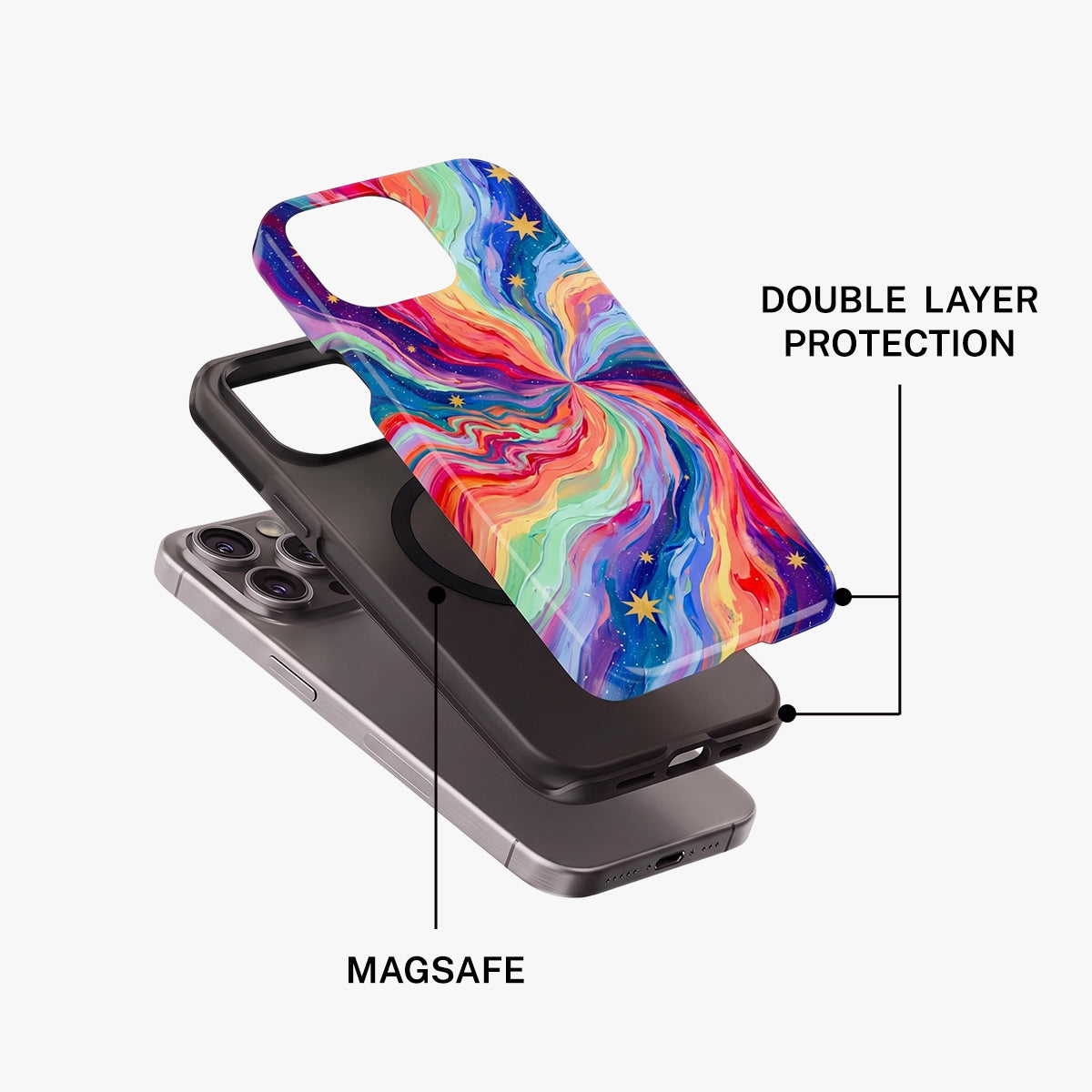 Magnetic Phone Case | Colorful Swirl Oil Painting Galaxy Cosmic Aesthetic