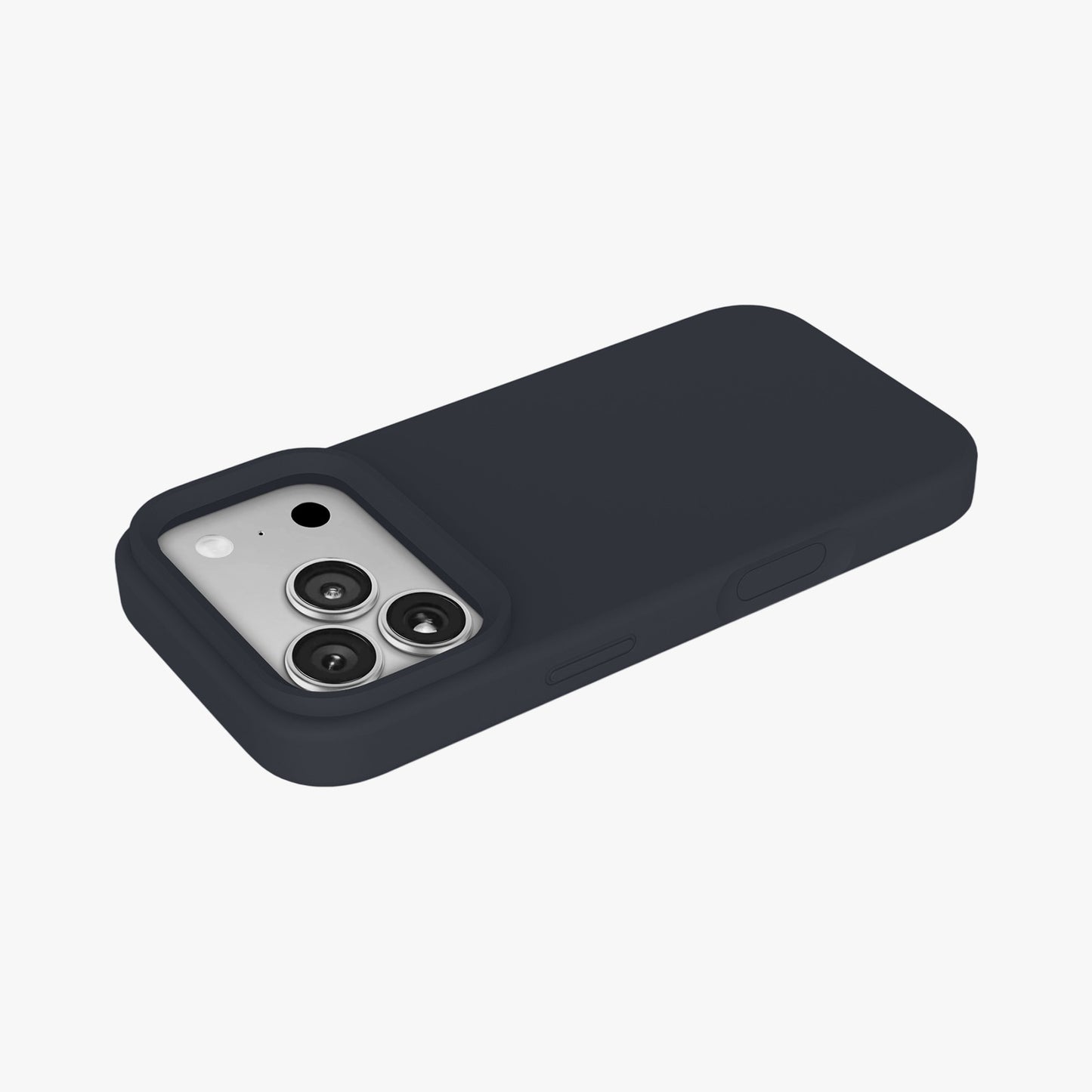 Magnetic Phone Case | Midnight Black Silicone Liquid Solid Color - Open Camera
