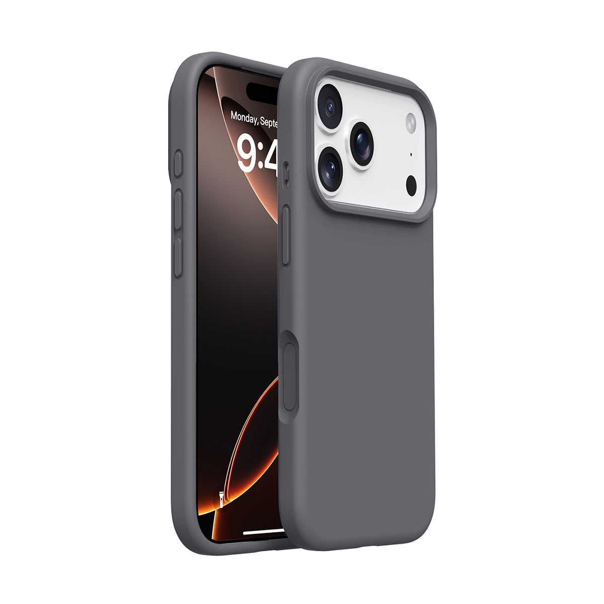 Premium Solid Color Silicone Phone Case Open Camera - Sorbet