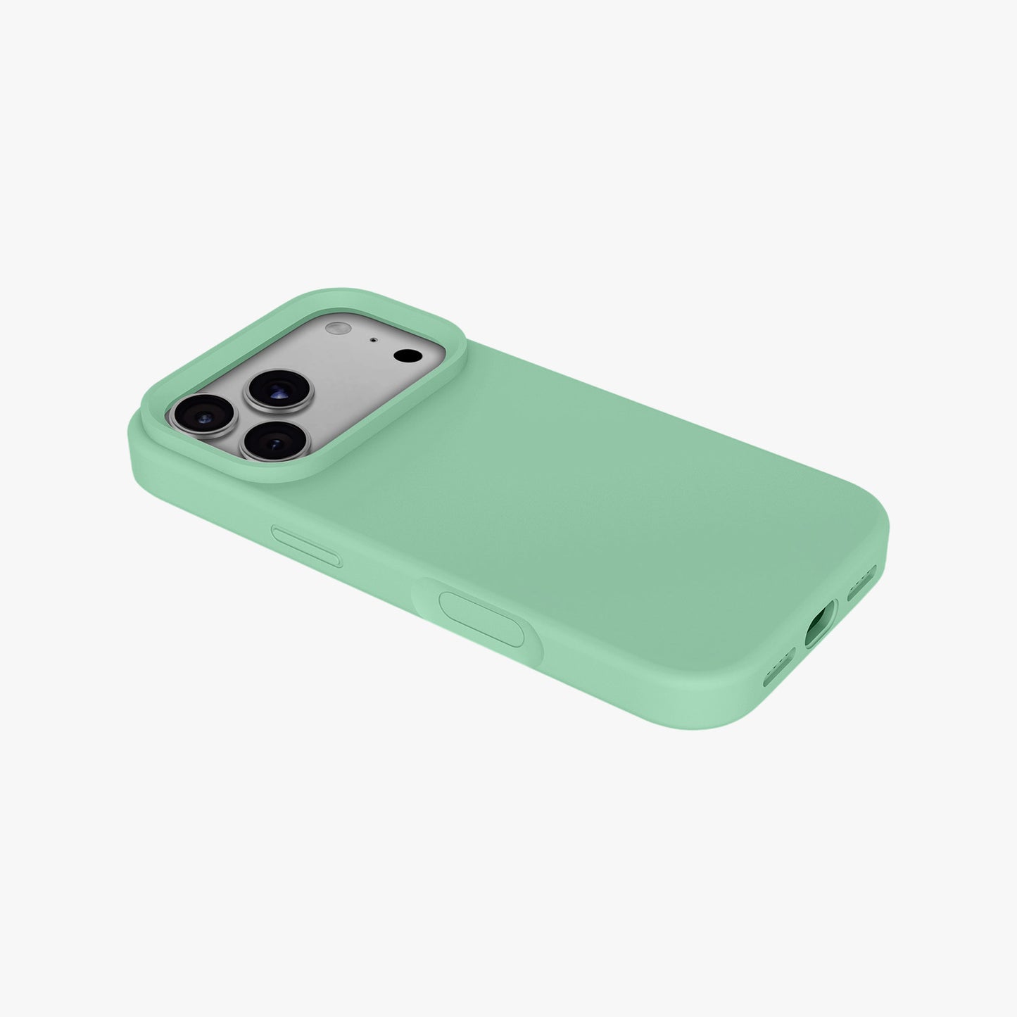 Magnetic Phone Case | Matcha Green Silicone Liquid Solid Color - Open Camera