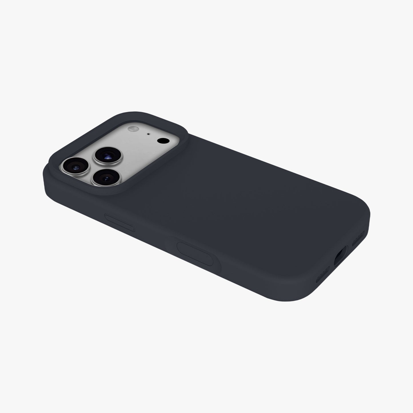 Magnetic Phone Case | Midnight Black Silicone Liquid Solid Color - Open Camera