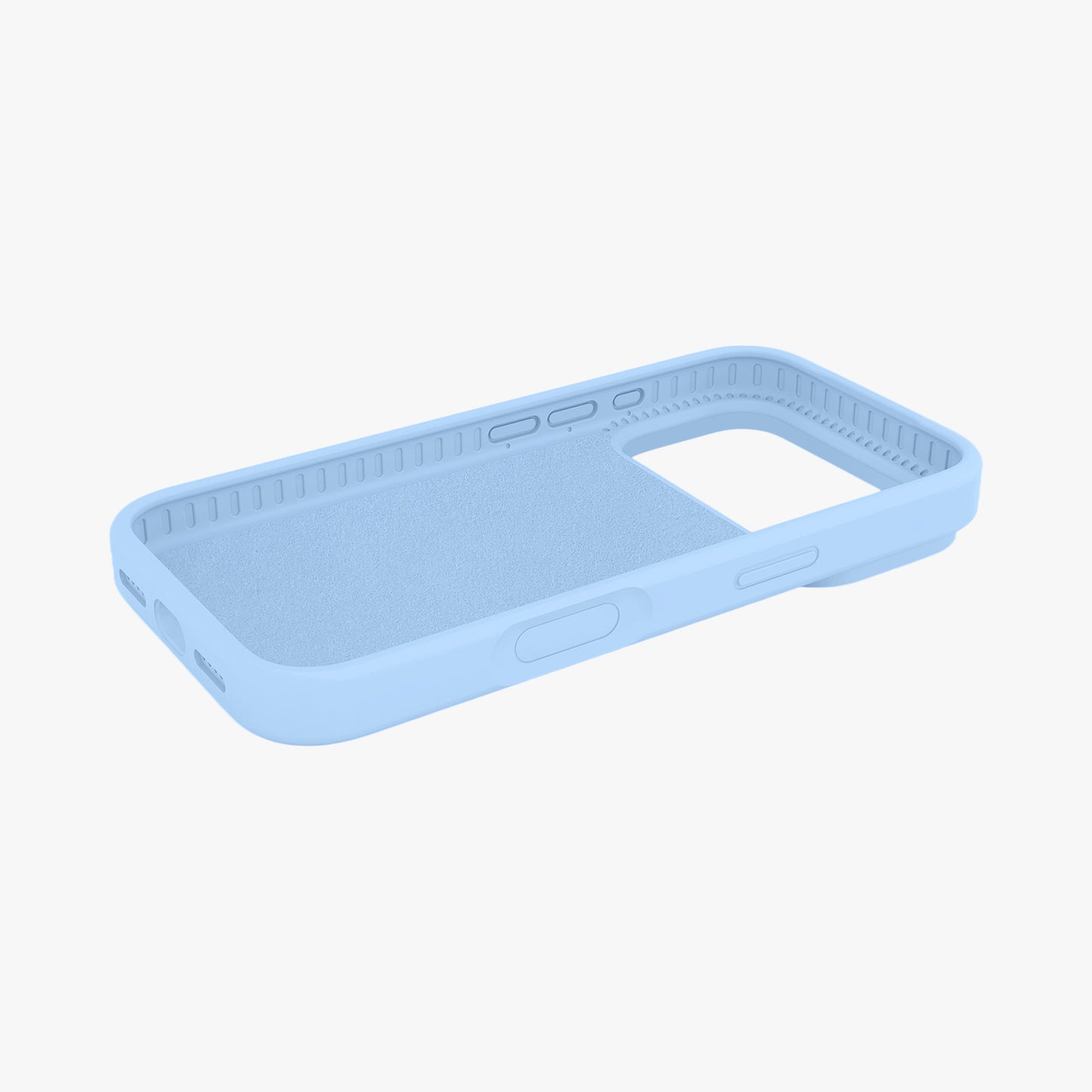 Magnetic Phone Case | Ice Blue Silicone Liquid Solid Color - Open Camera