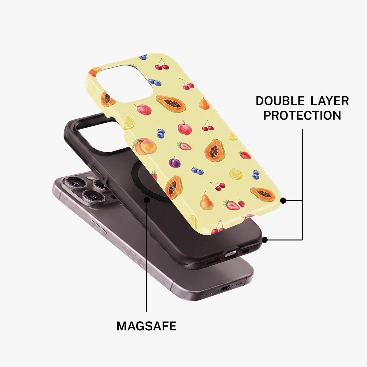 Magnetic Phone Case | Cutie Fruity Fruit Pattern