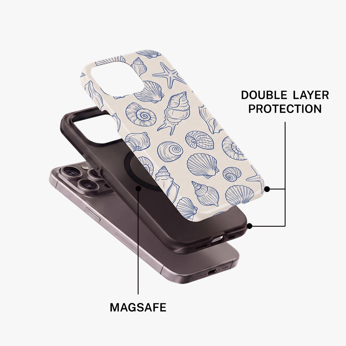 Magnetic Phone Case | Sea Blue Pattern