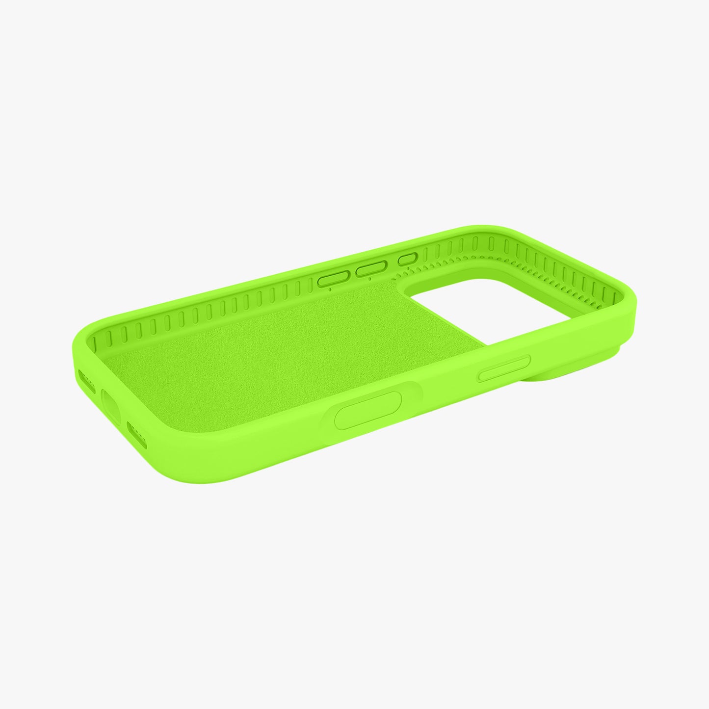 Magnetic Phone Case | Neon Green Silicone Liquid Solid Color - Open Camera