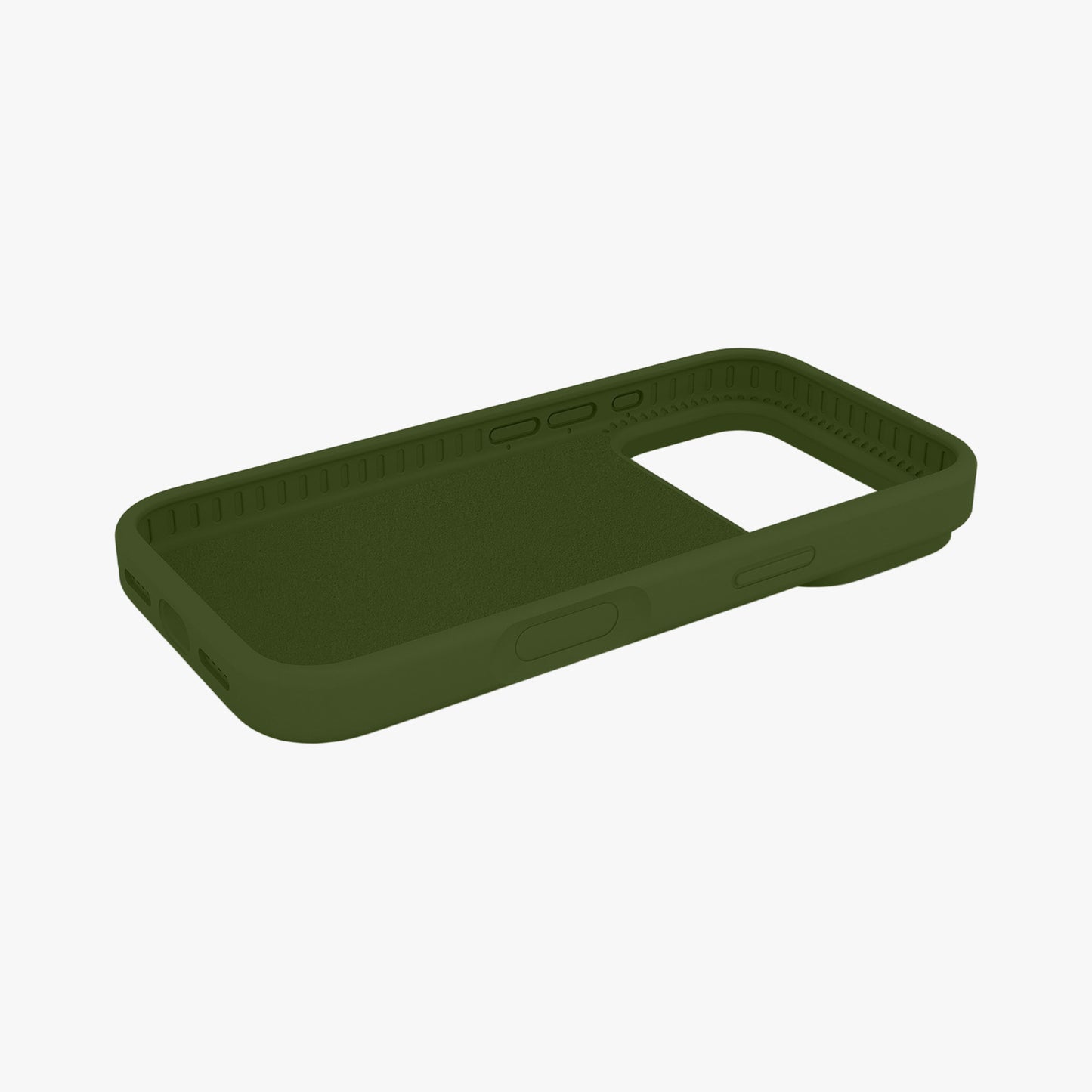 Magnetic Phone Case | Olive Green Silicone Liquid Solid Color - Open Camera