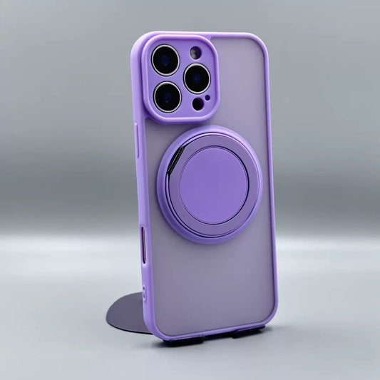 Skin-Feel Silicone Phone Case Ring Stand MagSafe - Purple
