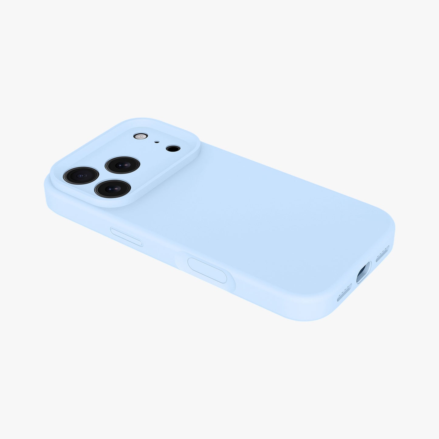 Magnetic Phone Case | Ice Blue Silicone Liquid Solid Color - Precise Fit