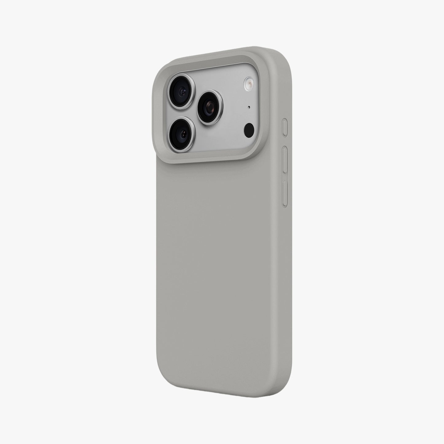 Magnetic Phone Case | Stone Gray Silicone Liquid Solid Color - Open Camera