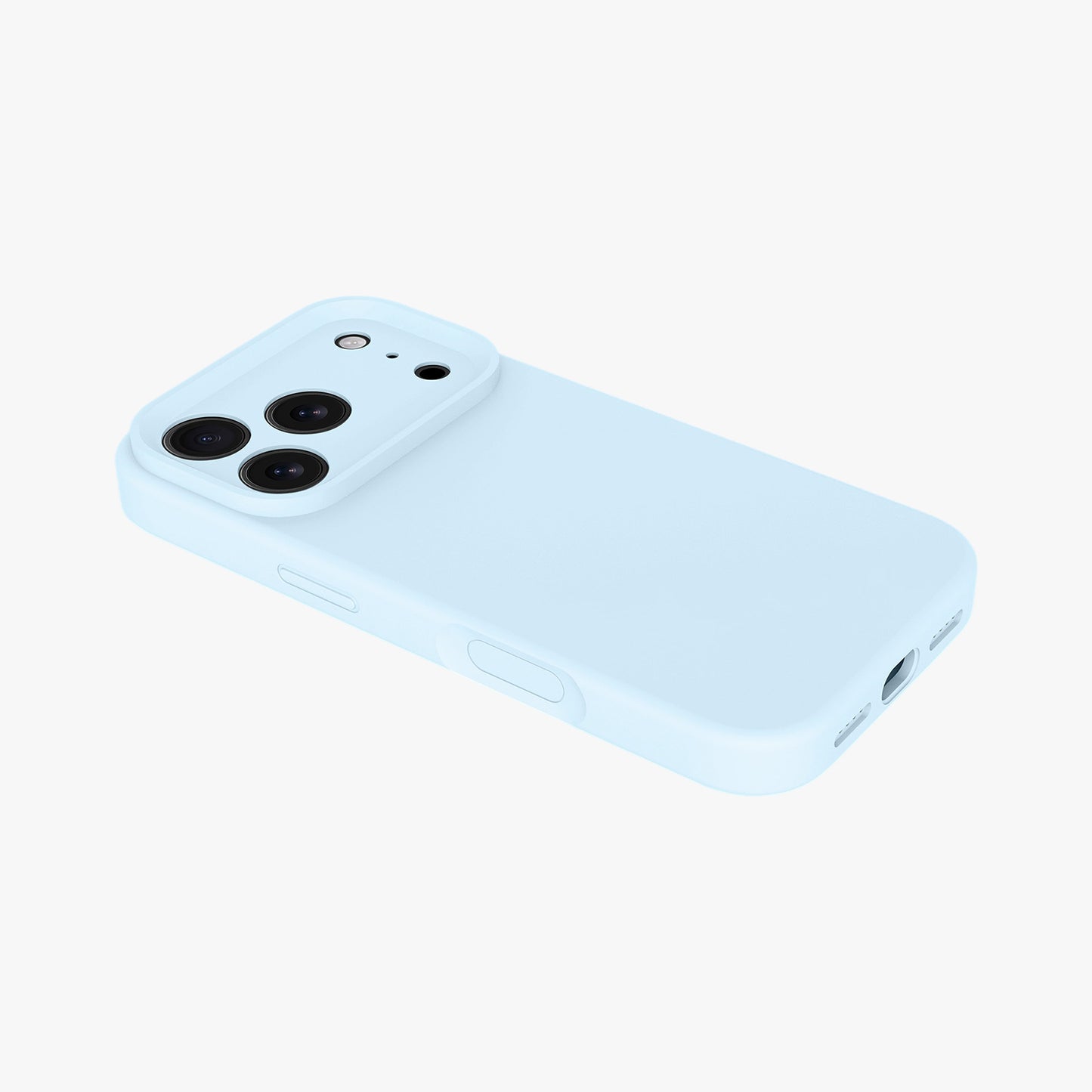 Magnetic Phone Case | Baby Blue Silicone Liquid Solid Color - Precise Fit