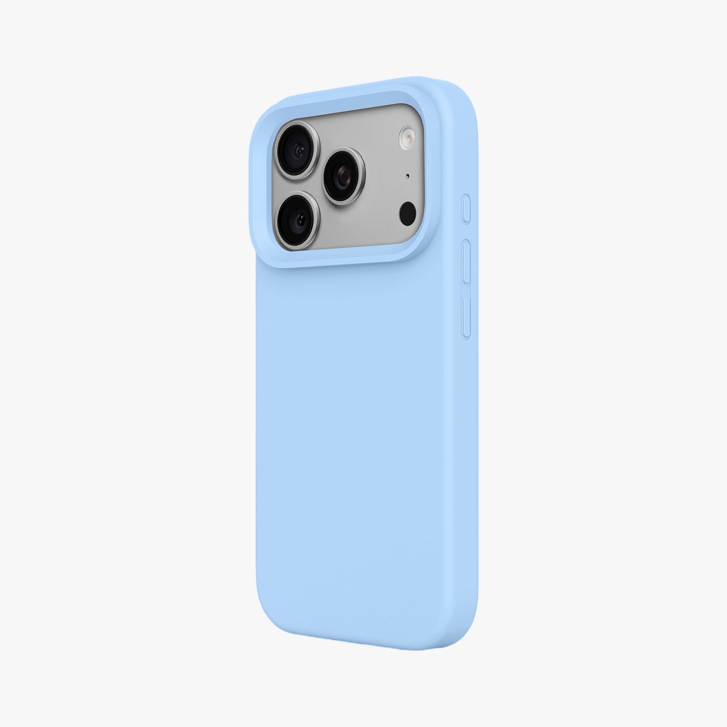 Magnetic Phone Case | Ice Blue Silicone Liquid Solid Color - Open Camera