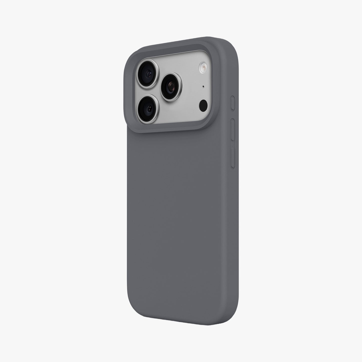 Magnetic Phone Case | Graphite Gray Silicone Liquid Solid Color - Open Camera