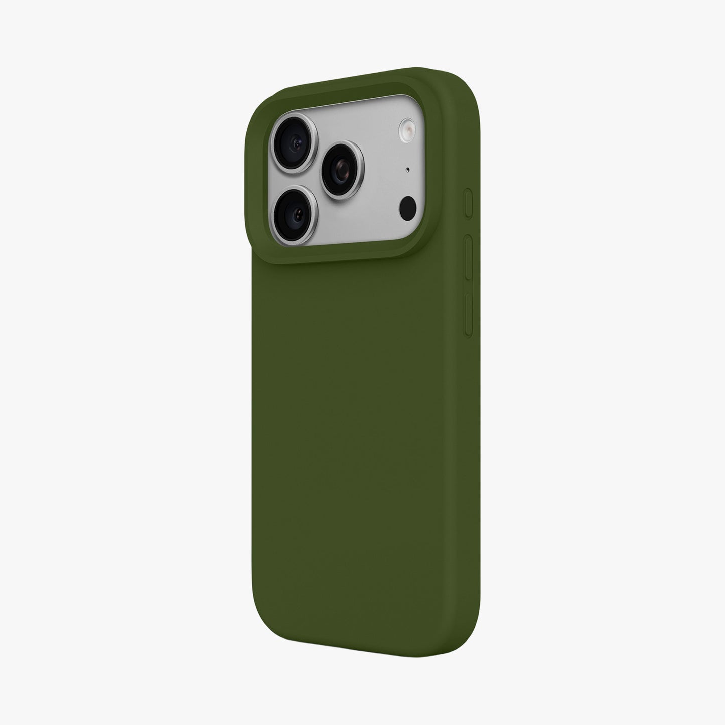 Magnetic Phone Case | Olive Green Silicone Liquid Solid Color - Open Camera