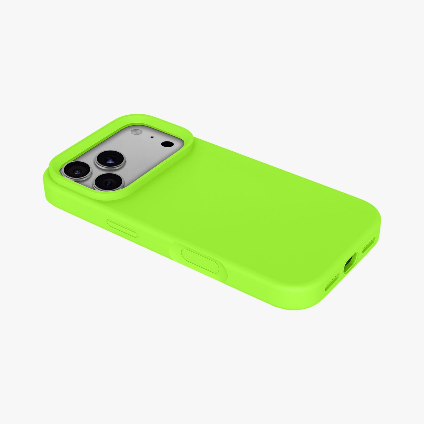Magnetic Phone Case | Neon Green Silicone Liquid Solid Color - Open Camera