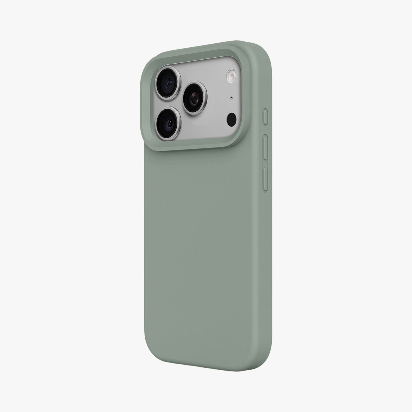 Magnetic Phone Case | Sage Green Silicone Liquid Solid Color - Open Camera