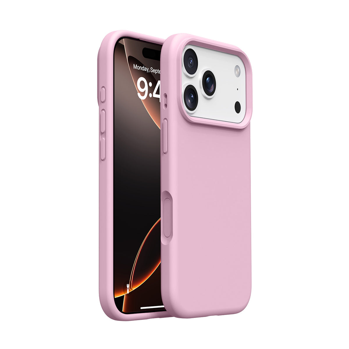 Premium Solid Color Silicone Phone Case Open Camera - Sorbet