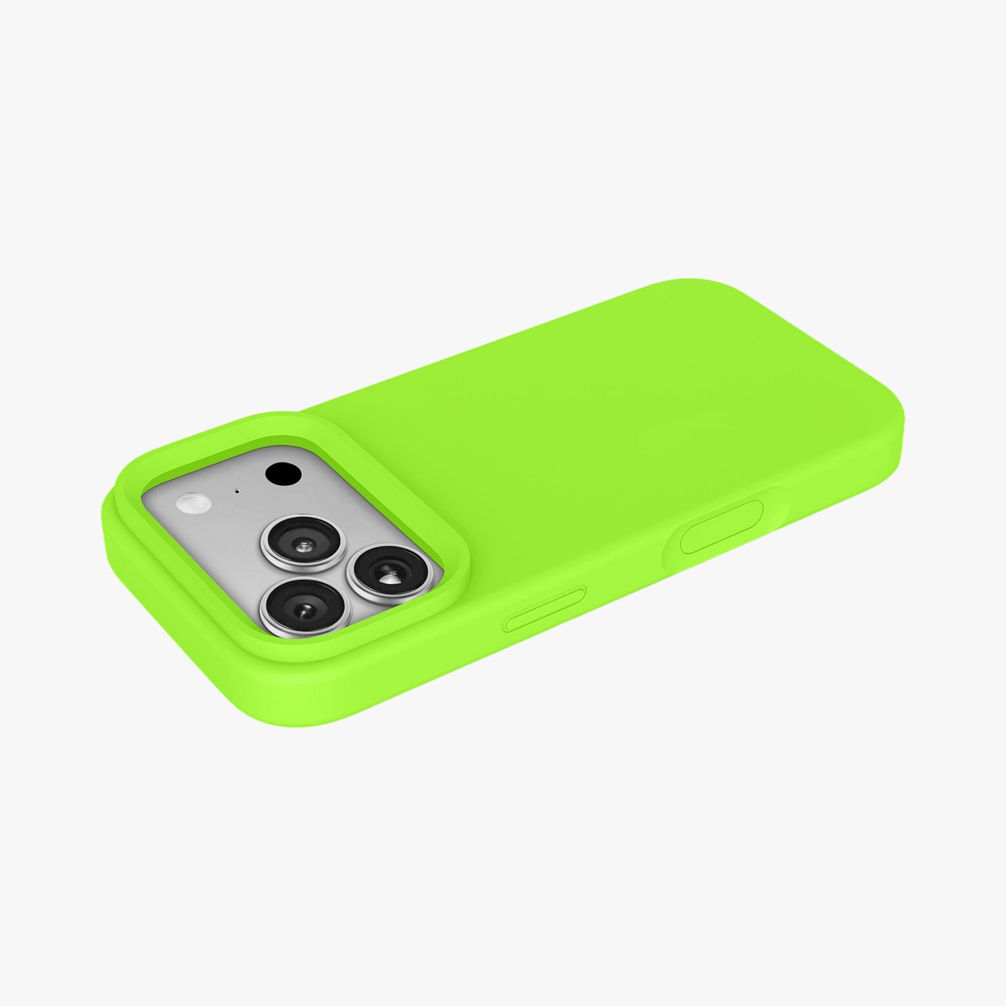 Magnetic Phone Case | Neon Green Silicone Liquid Solid Color - Open Camera