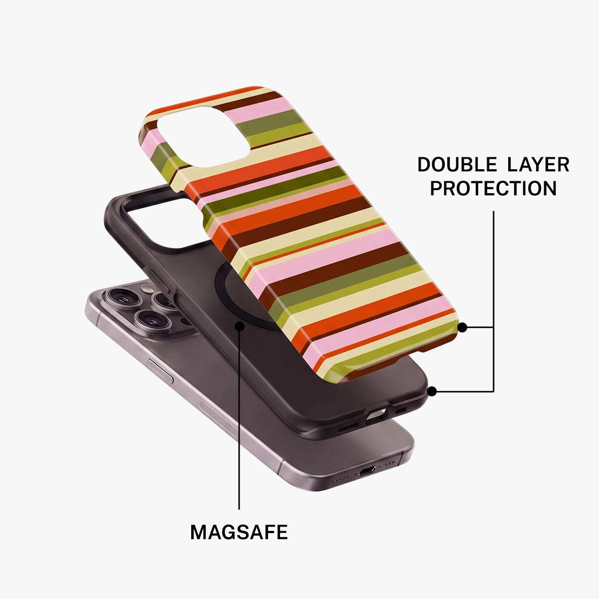 Magnetic Phone Case | Summer Stripe Pattern