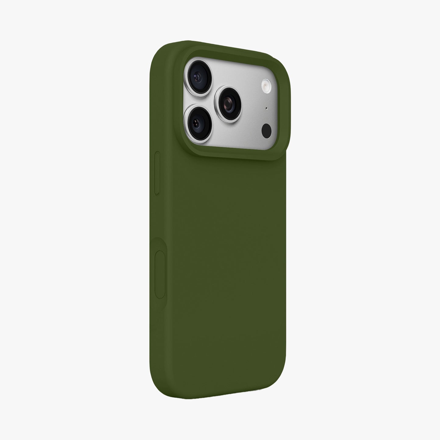 Magnetic Phone Case | Olive Green Silicone Liquid Solid Color - Open Camera