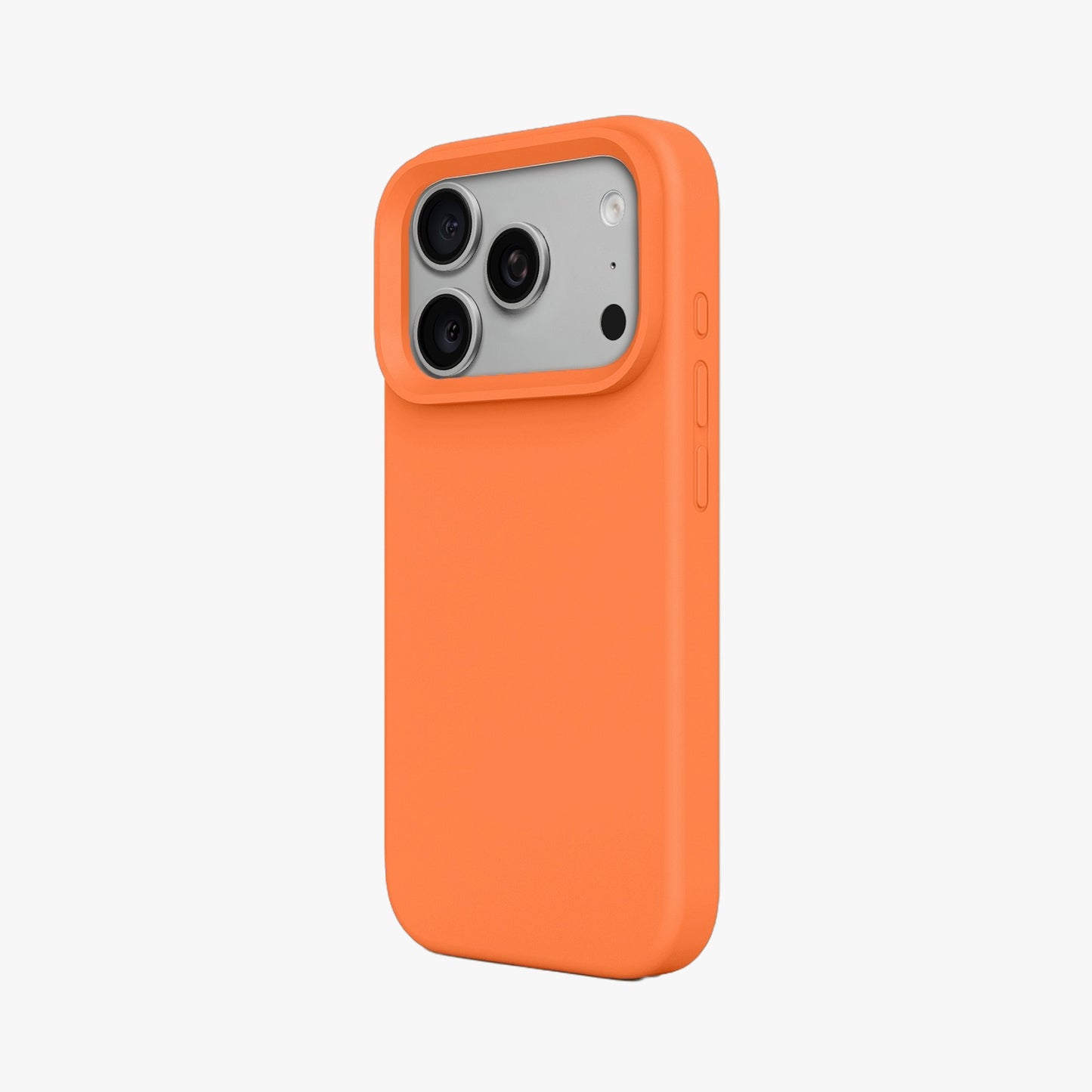 Magnetic Phone Case | Vibrant Orange Silicone Liquid Solid Color - Open Camera