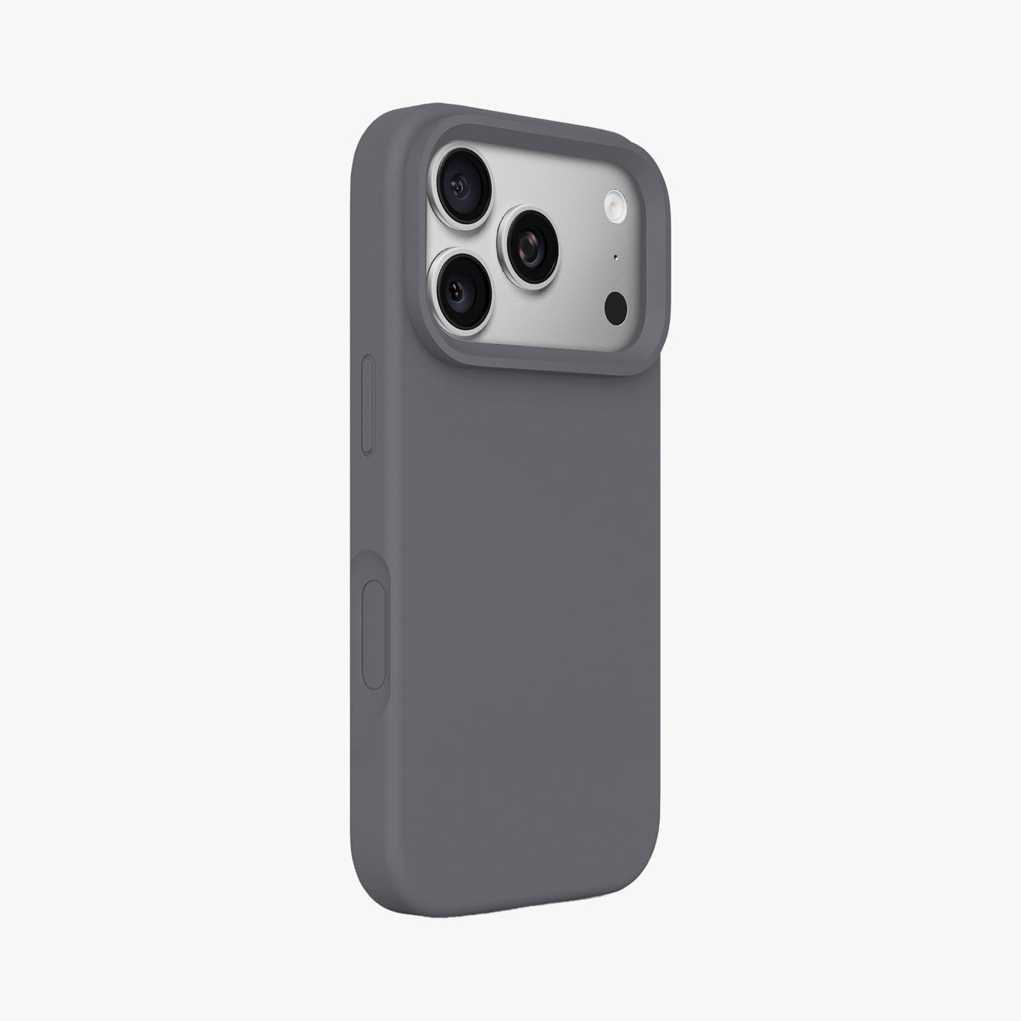 Magnetic Phone Case | Graphite Gray Silicone Liquid Solid Color - Open Camera