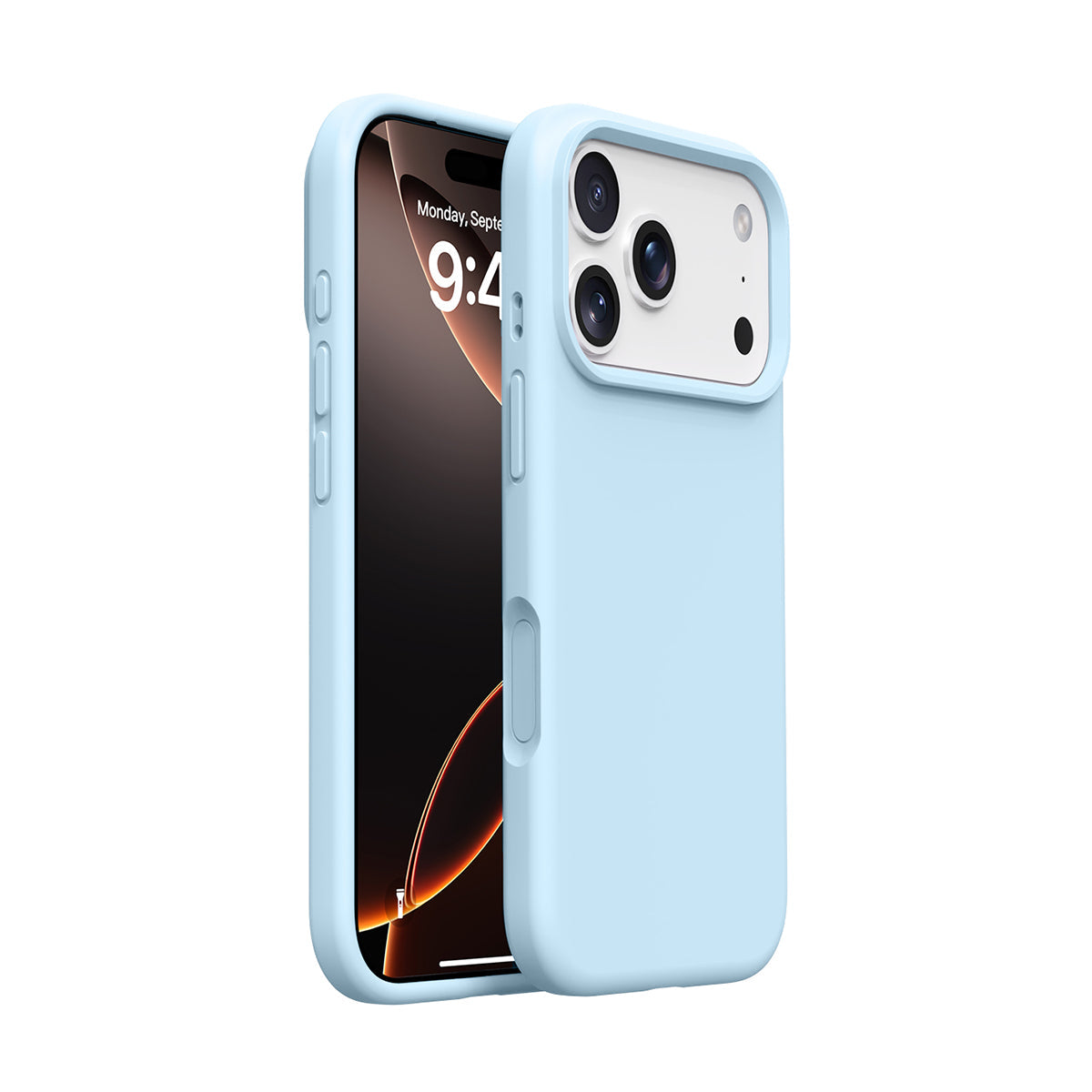 Premium Solid Color Silicone Phone Case Open Camera - Sorbet