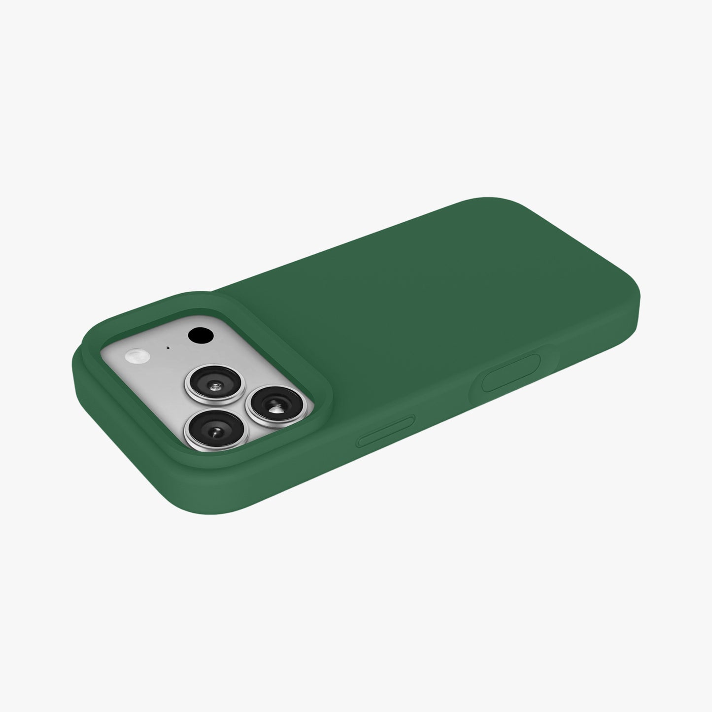 Magnetic Phone Case | Forest Green Silicone Liquid Solid Color - Open Camera