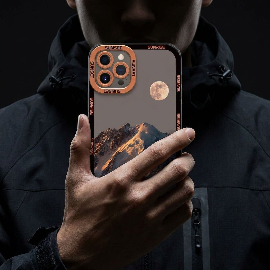 Transparent Phone Case | Orange Snow Mountain