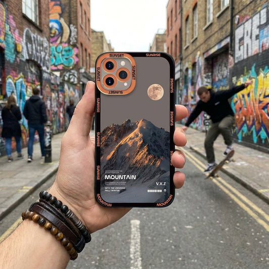 Transparent Phone Case | Orange Snow Mountain