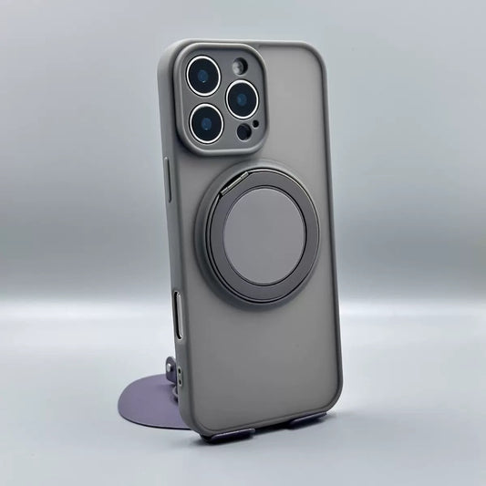 Skin-Feel Silicone Phone Case Ring Stand MagSafe - Grey