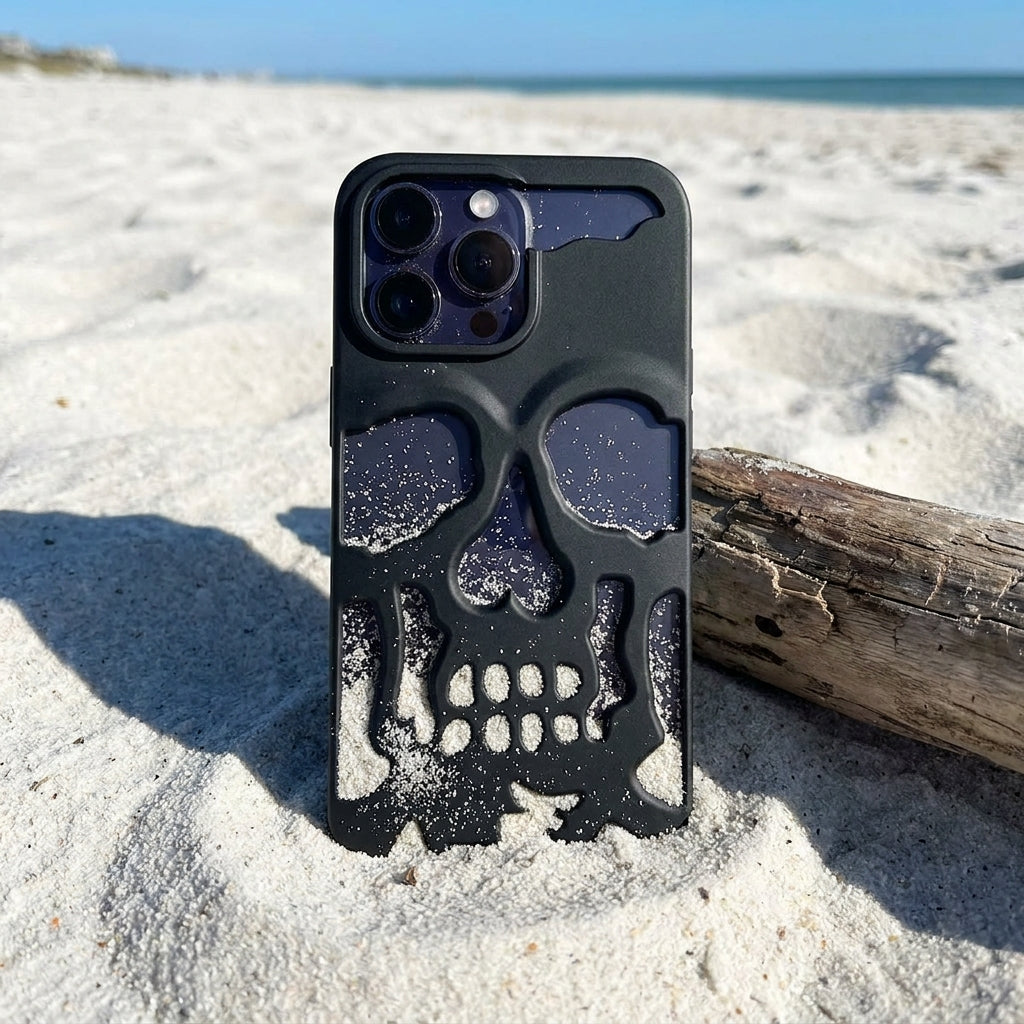 Hypebeast Designer Skull Case - Matte Black Metal