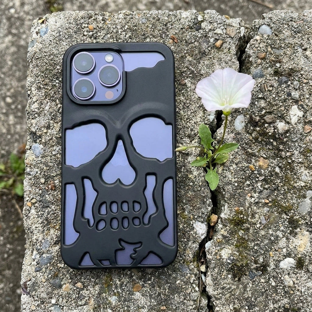 Hypebeast Designer Skull Case - Matte Black Metal