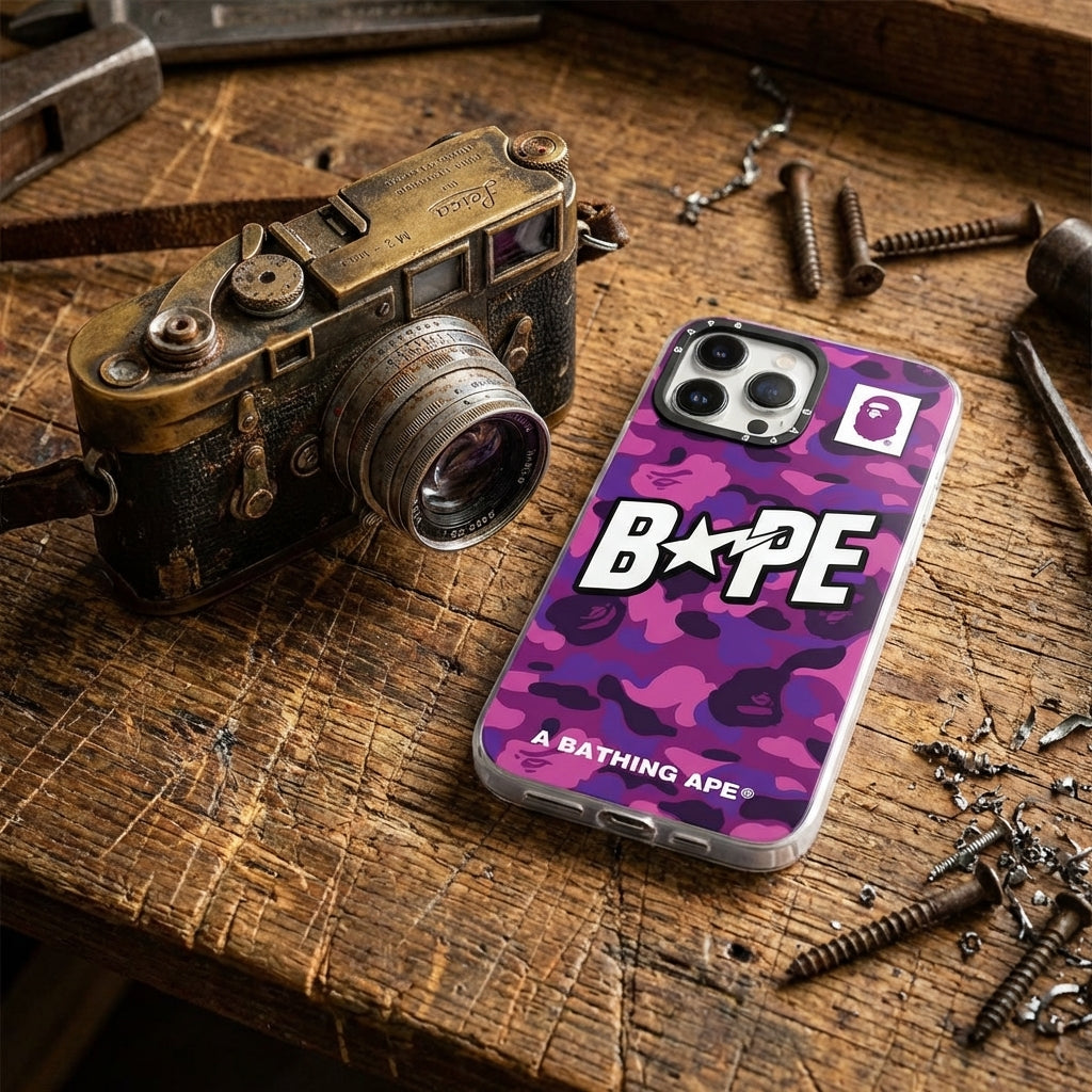 APE Purple Camo Hypebeast Case - Streetwear Cover