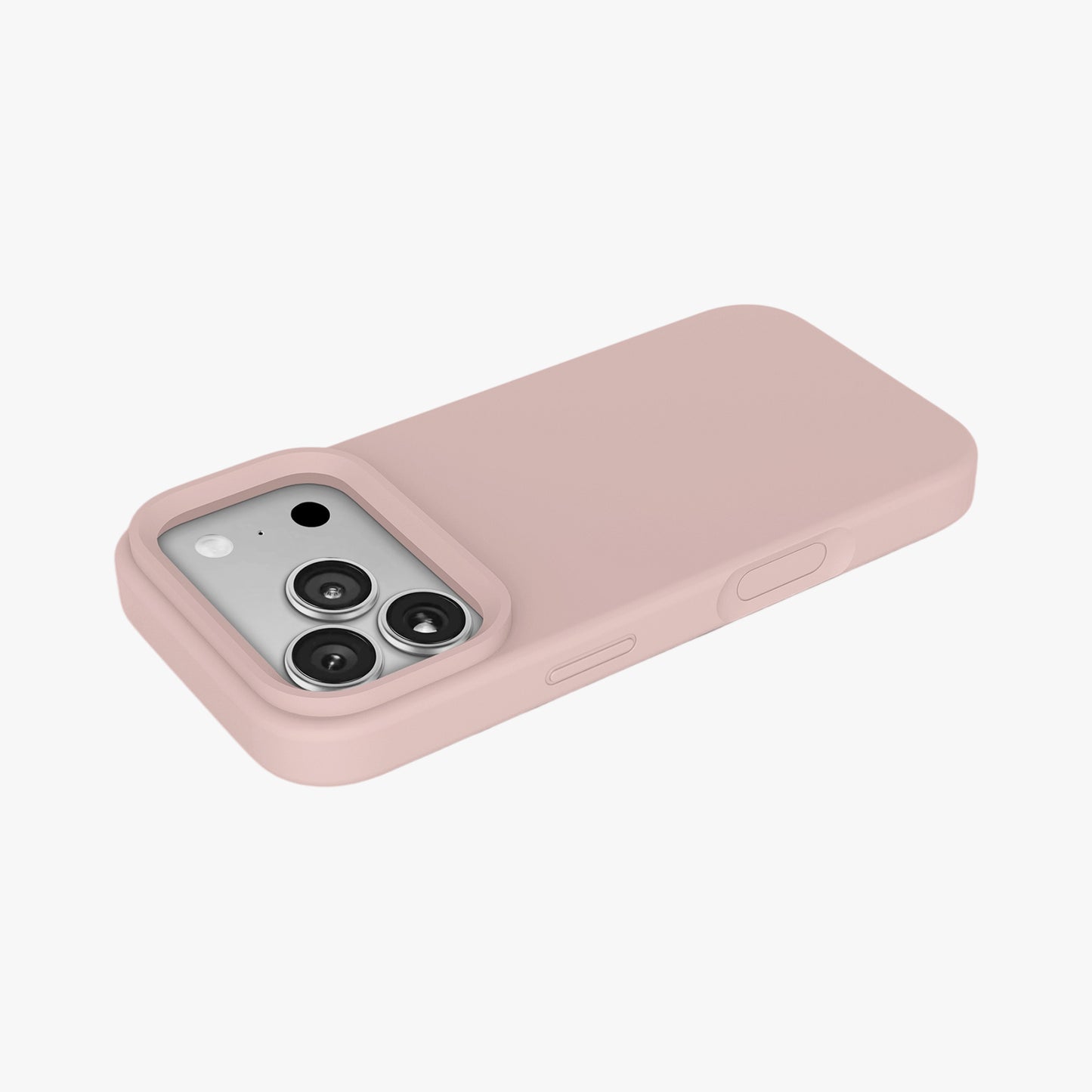 Magnetic Phone Case | Sand Pink Silicone Liquid Solid Color - Open Camera